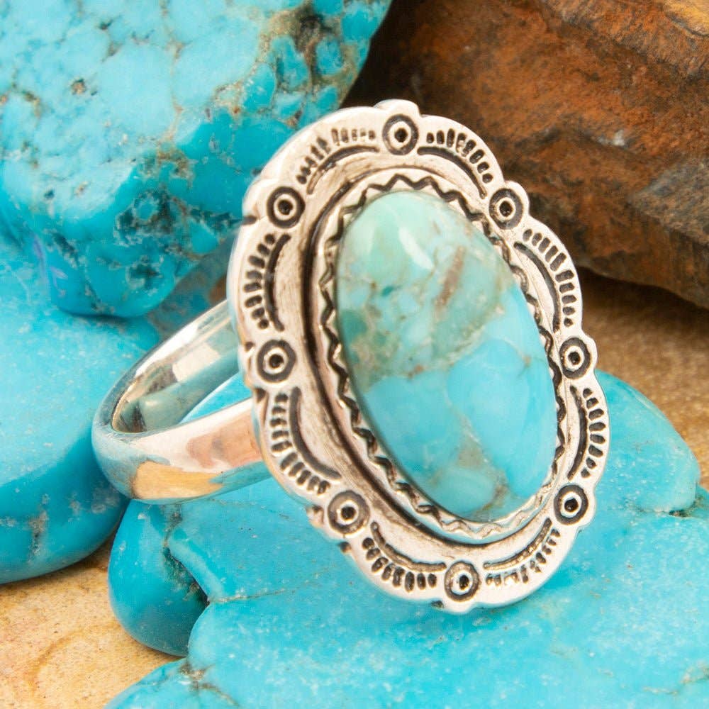 Bronco Blue Turquoise Sterling Silver Ring
