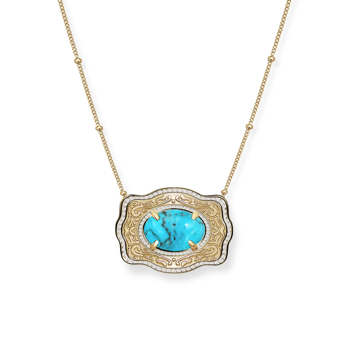 Belt Buckle Necklace Oasis Gold