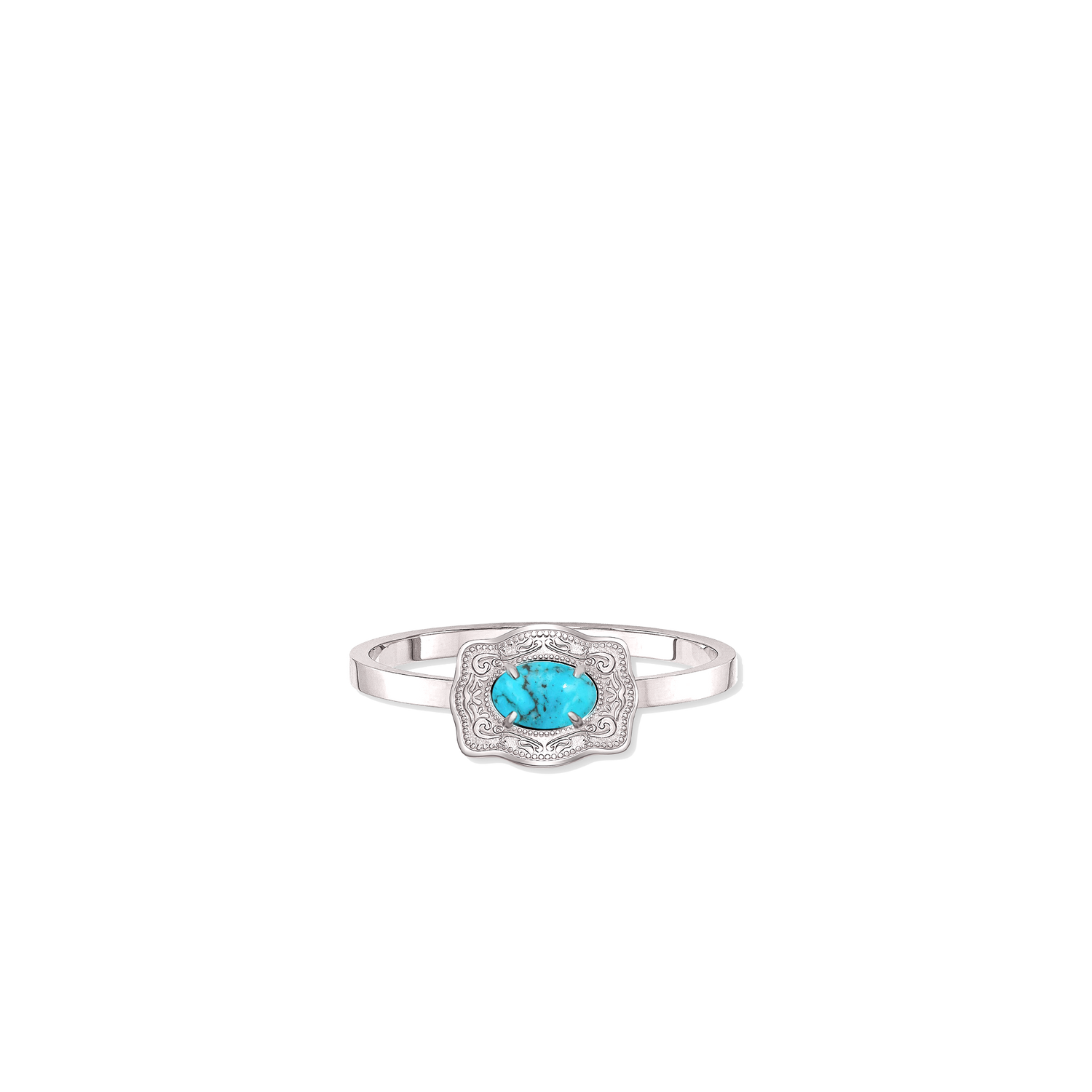 Ultra Mini Belt Buckle Ring (Oasis) - Silver