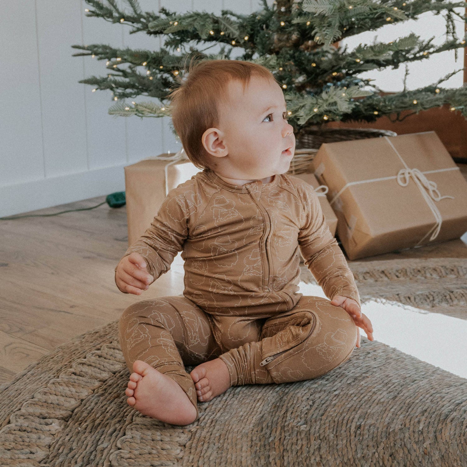 Ranch Santa Baby Bamboo Zip Romper