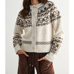  patterned sweater sweater weather winter brown oatmeal bow sweater boltrachstore.com 