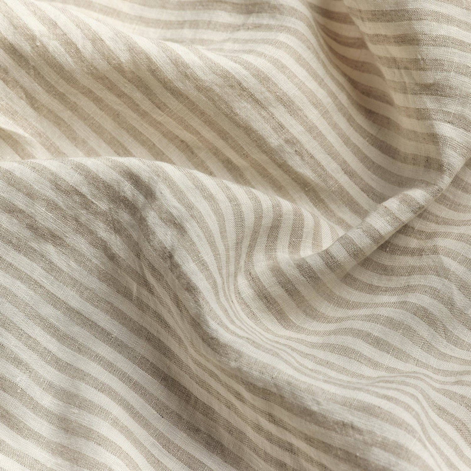 Oatmeal Stripe Linen Blend Duvet Cover
