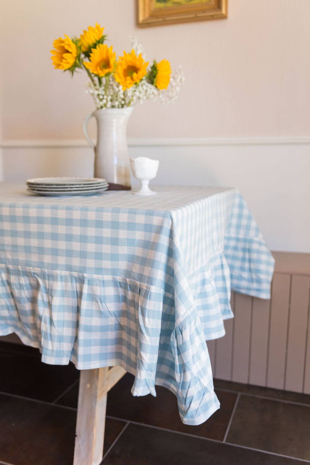 Ruffled Gingham Tablecloth