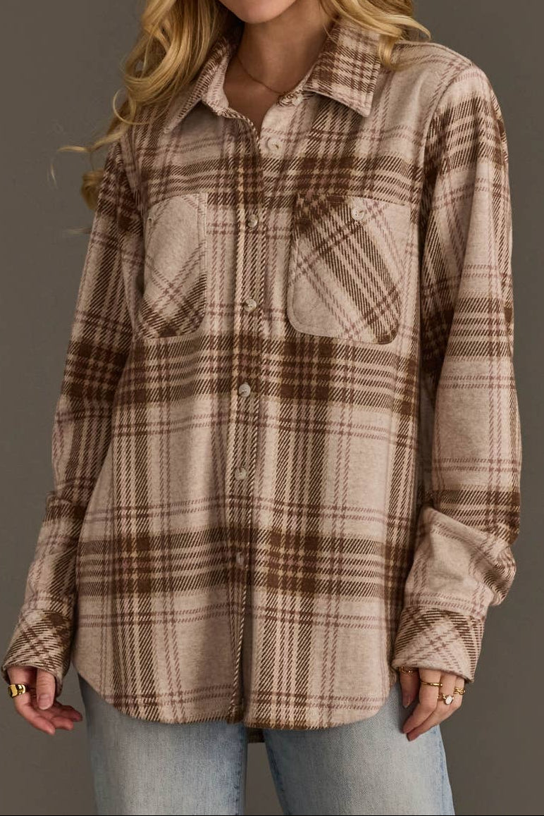 Rosie Womens Plaid Button Up Shirt