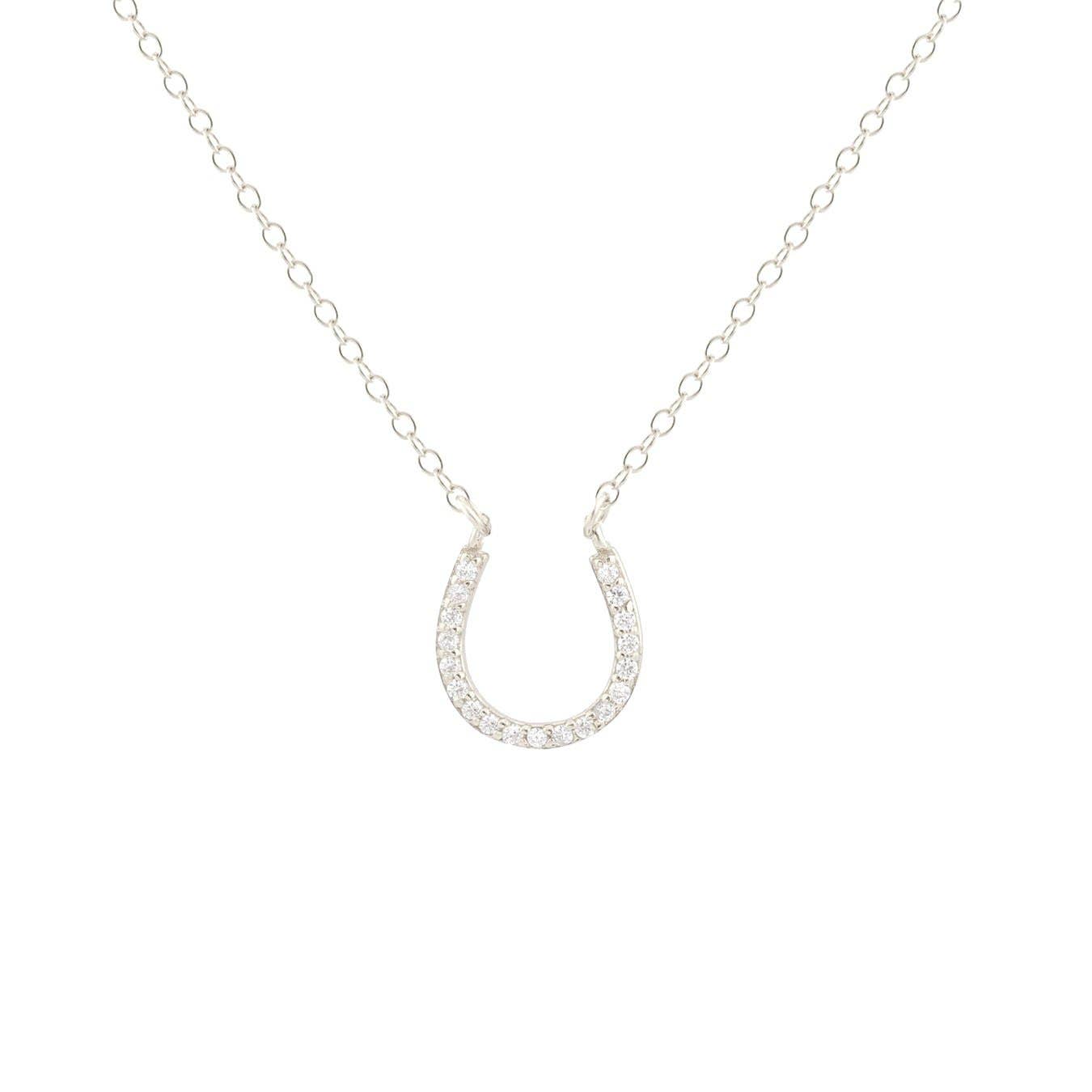 Horseshoe Crystal Charm Necklace