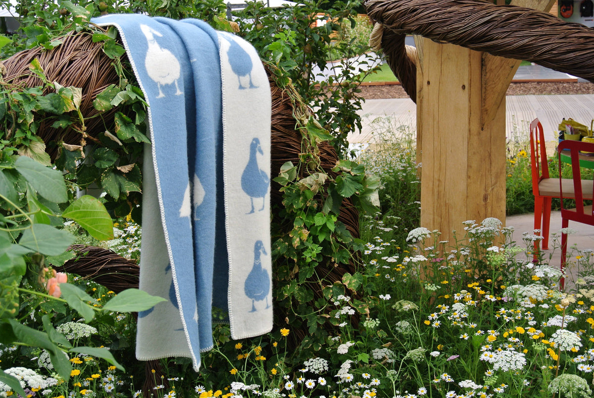 JJ Textile Duck Blue Wool Blanket