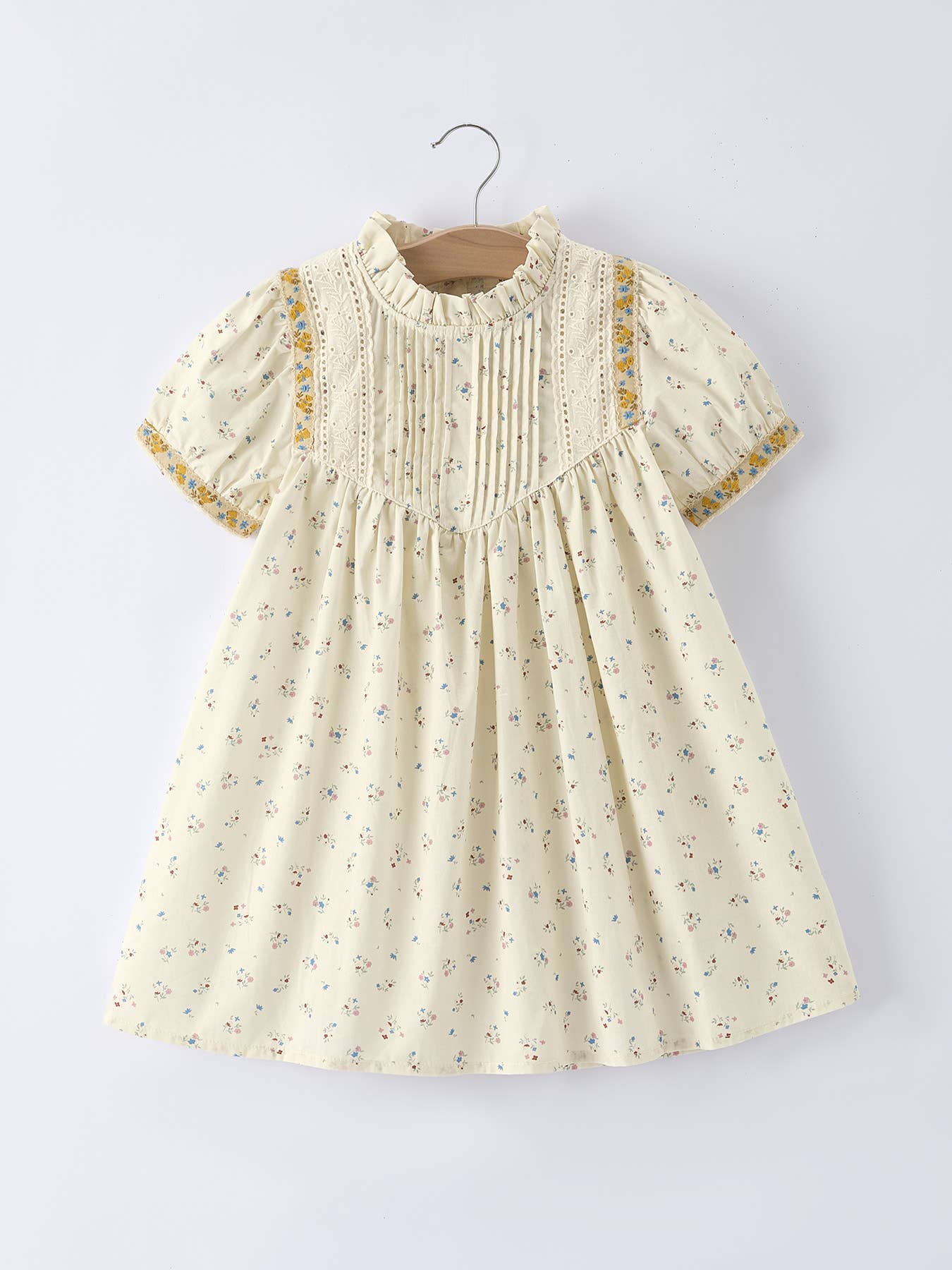 Abby Floral Girls Puff Sleeve Dress