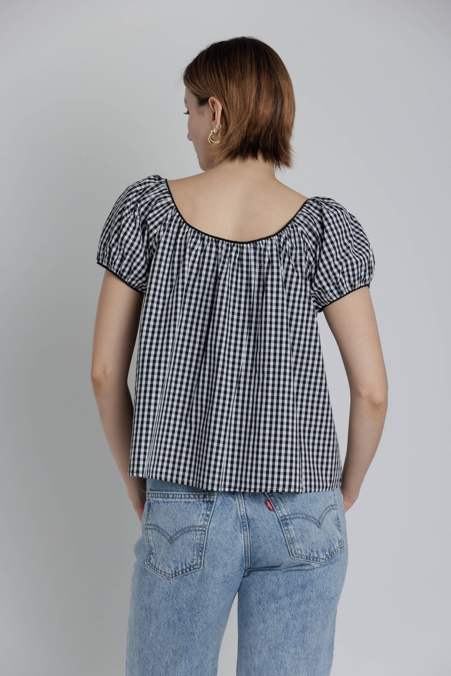 Sadie Gingham Babydoll Top