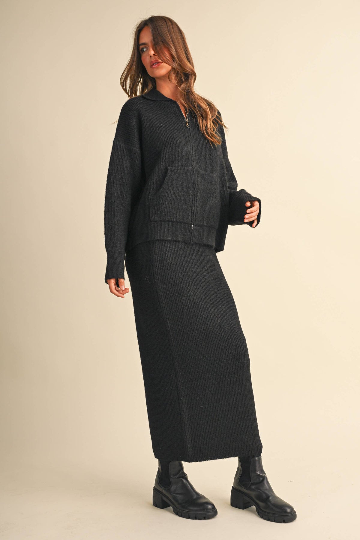 Kailee Zip Up Sweater Jacket