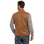 Madison Creek Outfitters Bandera Travel Twill Vest Tan back vent with snap closure cowboy style