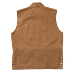 Madison Creek Outfitters Bandera Travel Twill Vest Tan double stitched seams in 65 percent cotton and 35 percent polyester twill rodeo
