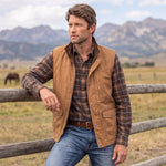 Madison Creek Outfitters Bandera Travel Twill Vest Tan tan cotton rich travel twill vest western clothing Utah SKU 780VT