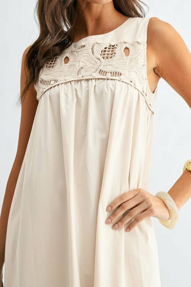 Betty Boho Lace Detail Maxi Dress