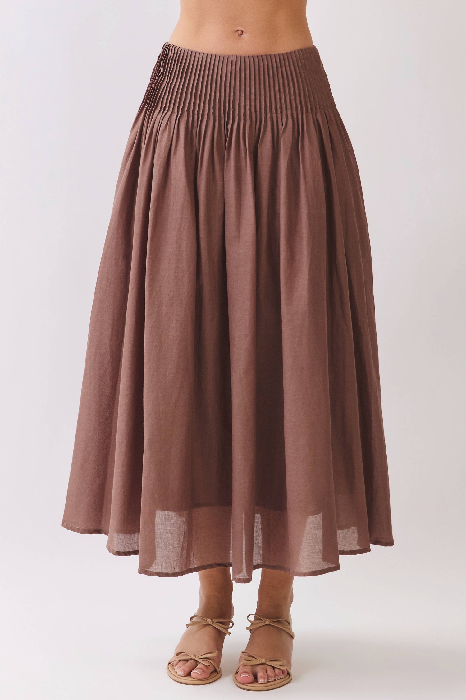 Liz Pleated High Waisted Maxi Skirt