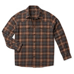 Madison Creek Outfitters Bisley Western Shirt Grey Brown Plaid charcoal brown and warm neutral plaid with front yoke and flap chest pockets ranch wear