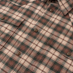 Madison Creek Outfitters Bisley Western Shirt Ivory Green Plaid dark pearl snaps and saddle stitching cowboy style Kamas