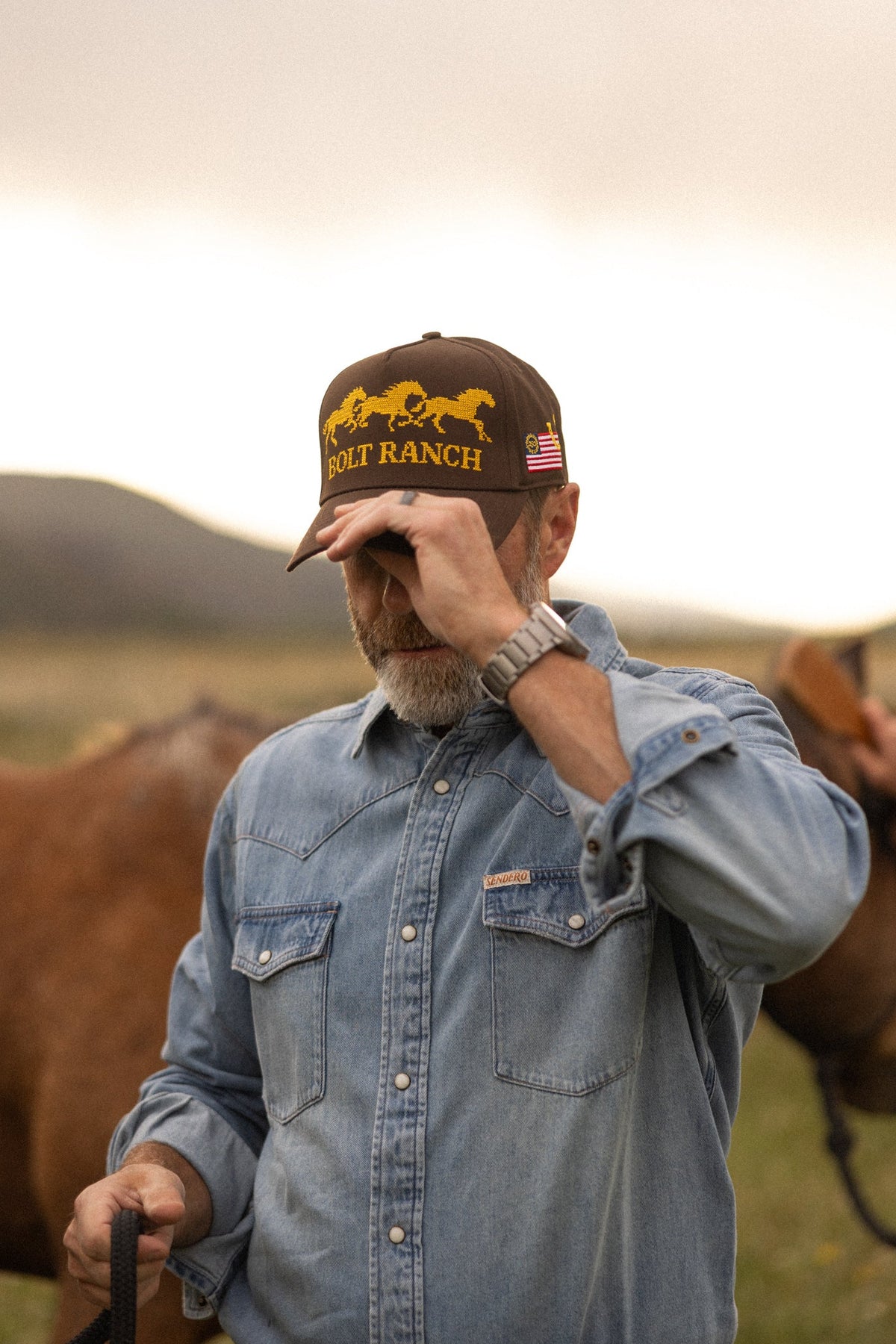 Bolt Ranch Cross Stitch Hat at boltranchstore.com free shipping mens and womens hat must ge limited stock in stock american flag brown hat 