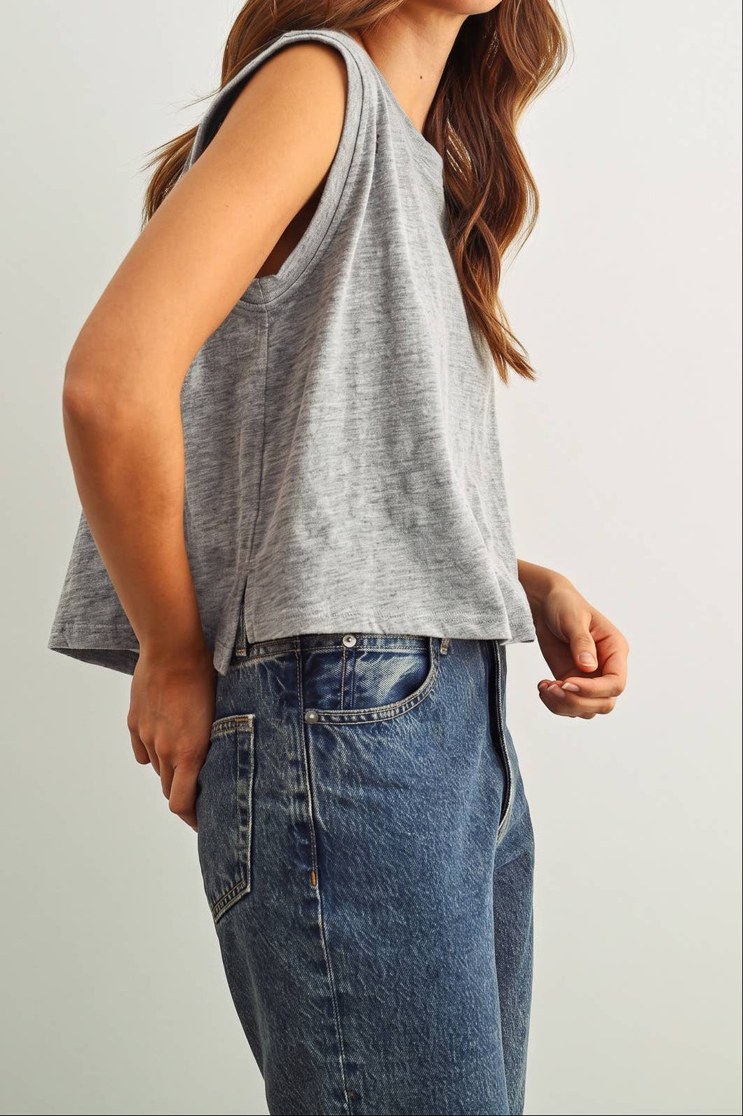 Rita Round Neck Slub Top