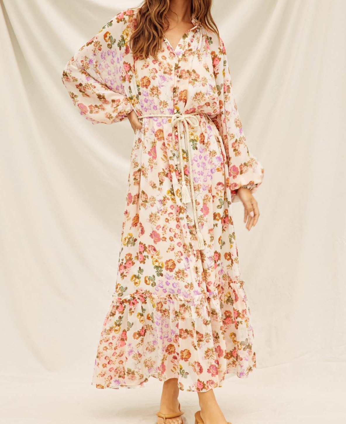 Floral Button Down Maxi Dress