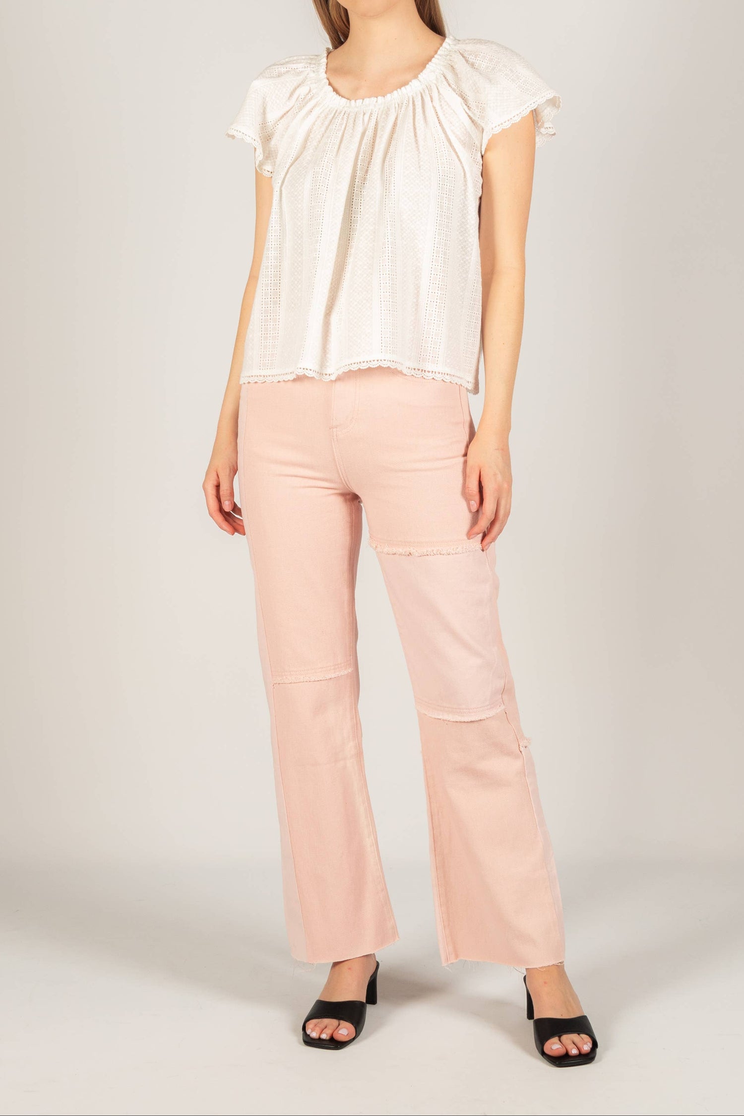 Womens Sky Eyelet Top