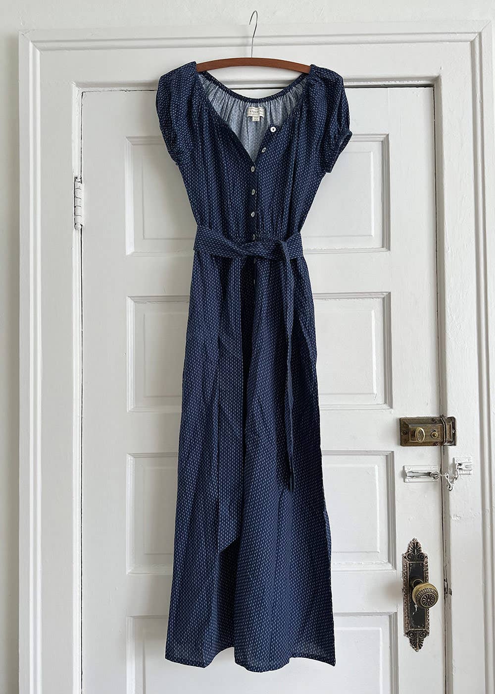 Calais Navy Blue Midi Dress