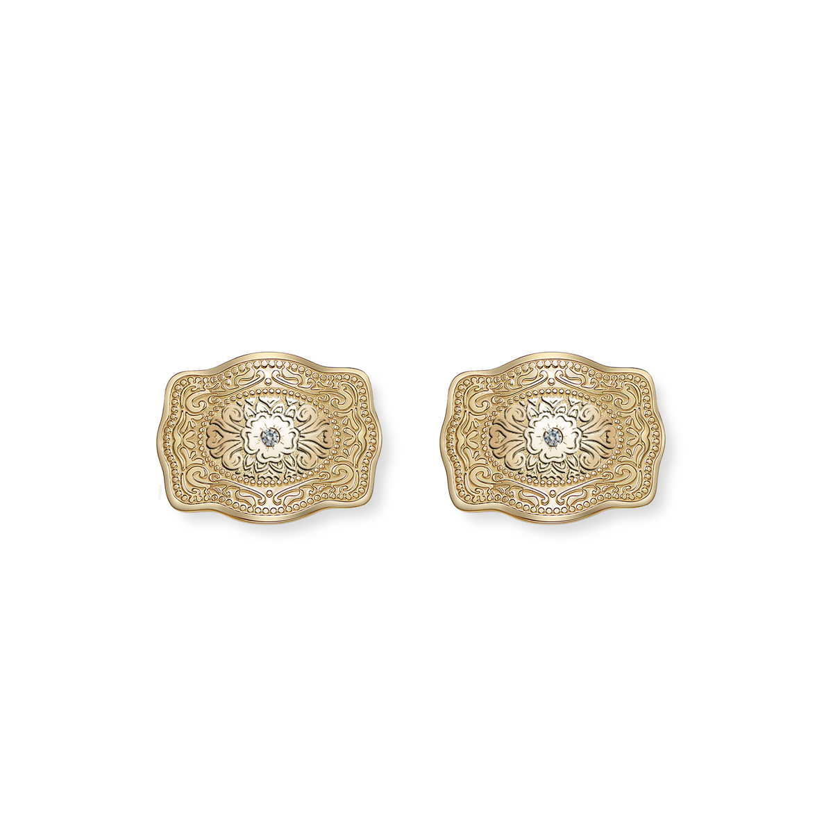 Amelia Rose Mini Belt Buckle Earrings Gold