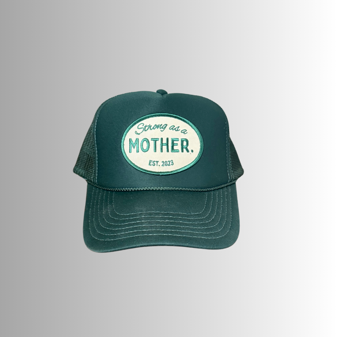 VINTAGE Strong as a Mother Patch Hat in Forest Green