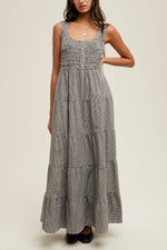 Holli Gingham Midi Dress Brown gingham fall 2025 Boltranchstore.com casual popular viral Ballerina Farm prairie dress