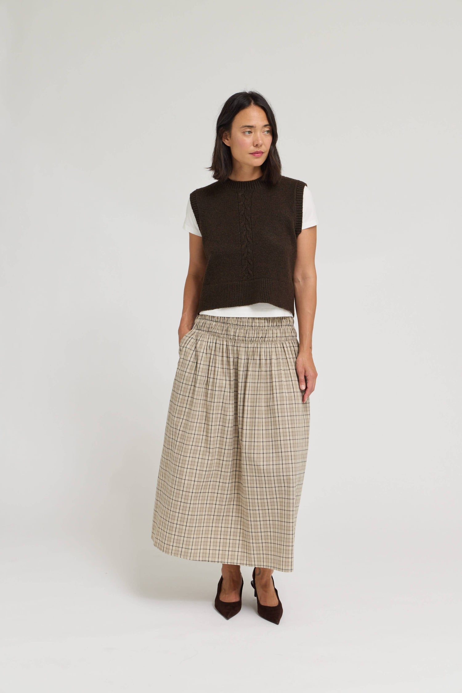 Sasha Center Cable Knit Vest
