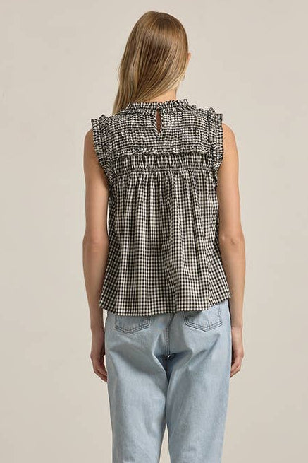 Brianne Gingham Ruffle Blouse