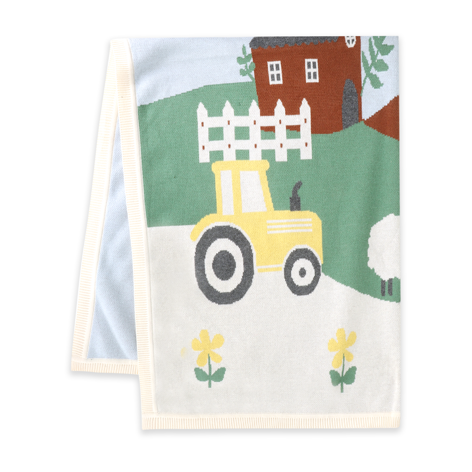 Sunny Farm Jacquard Knit Baby Blanket