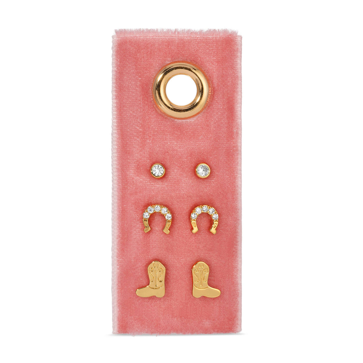 Set of gold earrings western set at boltranchstore.com