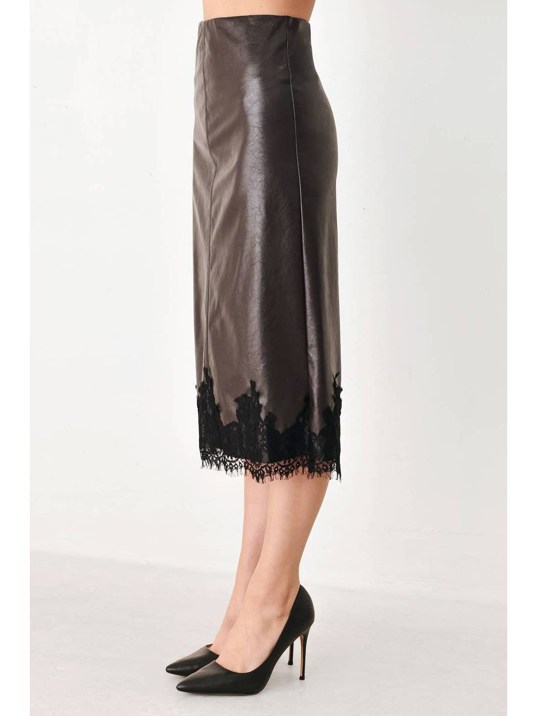 Sandy Faux Leather Pencil Skirt