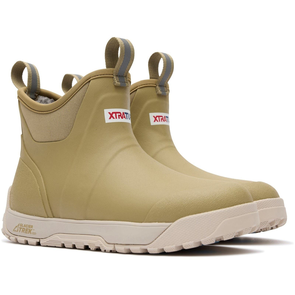 XTRATUF Womens Ice Fleece Lined Ankle Deck Boot Sea Kelp sea kelp green rubber ankle deck boot with cream outsole womens western boutique Utah SKU XWABI900