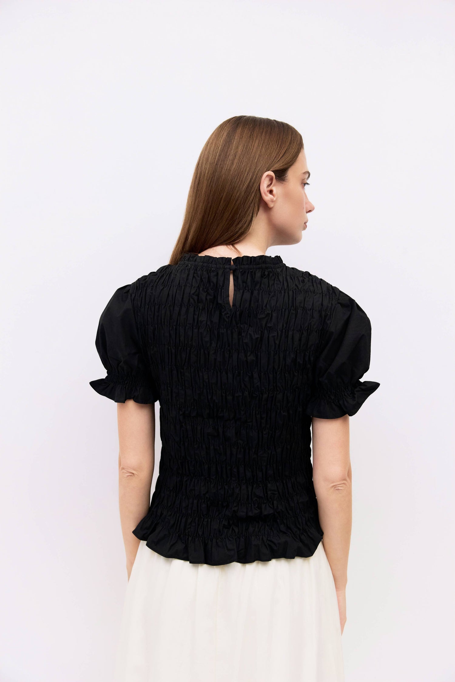 The Bristol Top Smocked Puff Sleeve Blouse