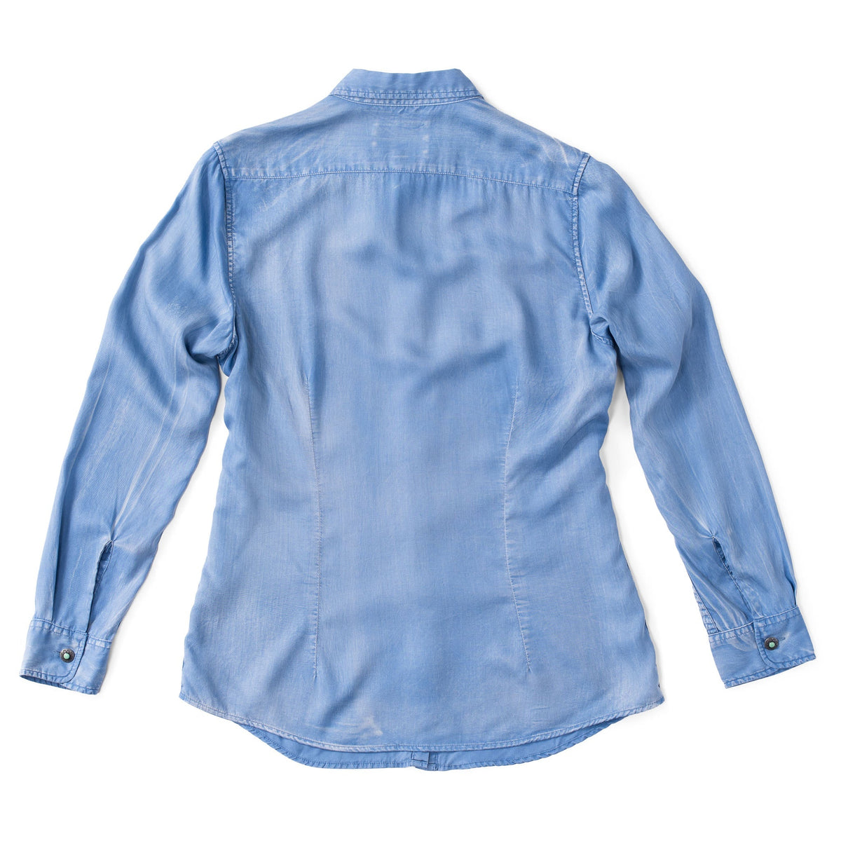 Western clothing womens fashion Utah Claire Signature Blend Solid Shirt Blue SKU CLAIRE25BLU Boltranchstore.com free shipping