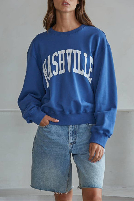 Womens Nashville Pullover bright navy blue womens graphic crewneck Boltranchstore.com Free Shipping