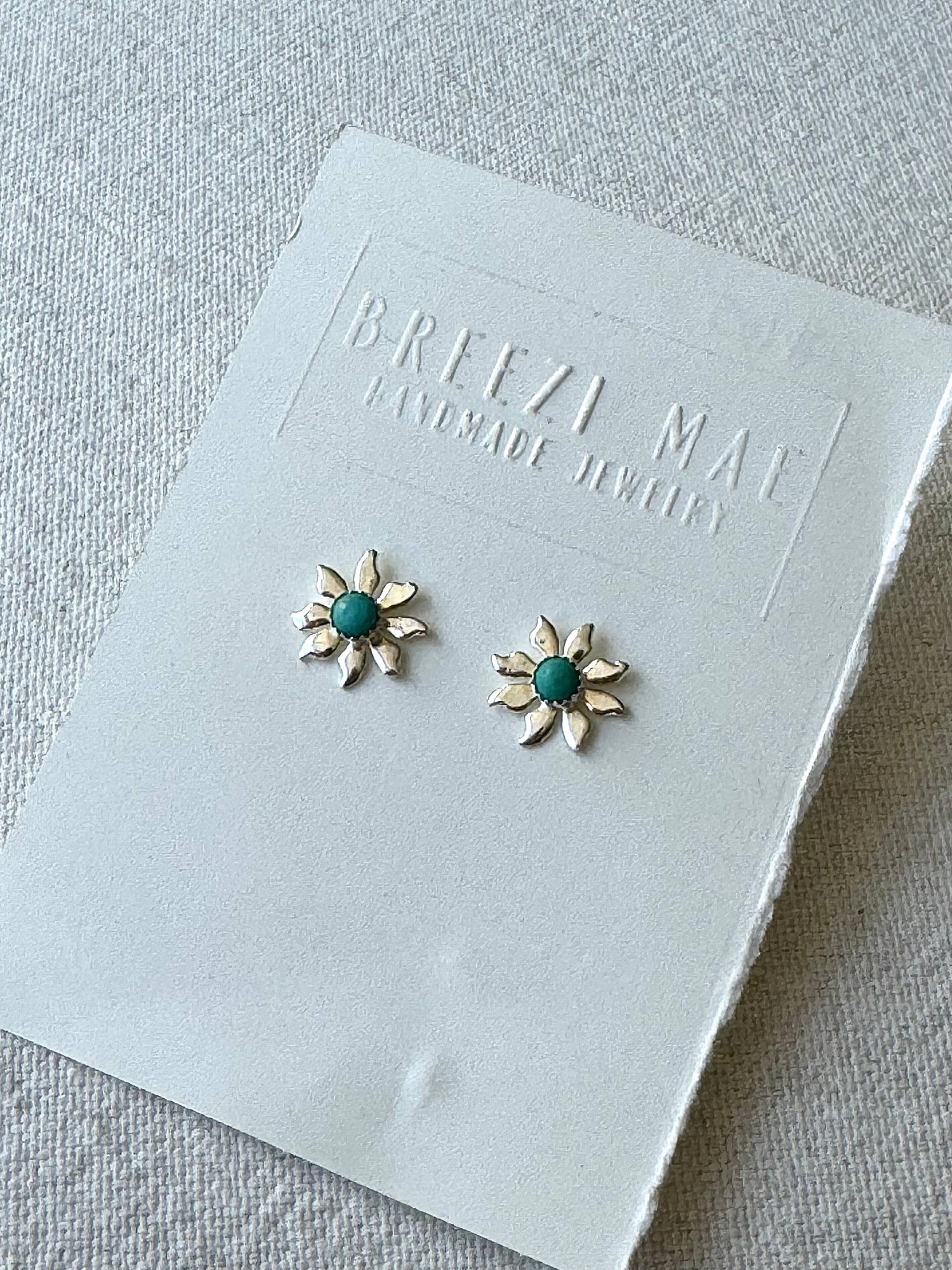 Flower Turquoise Stud Earrings 