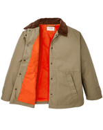 Filson Womens Harbor Front Waxed Jacket Marsh Tan adjustable snap tab cuffs that close out wind western fashion