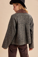 In Loom Leopard Chore Jacket pleated back yoke and dropped shoulders ranch wear