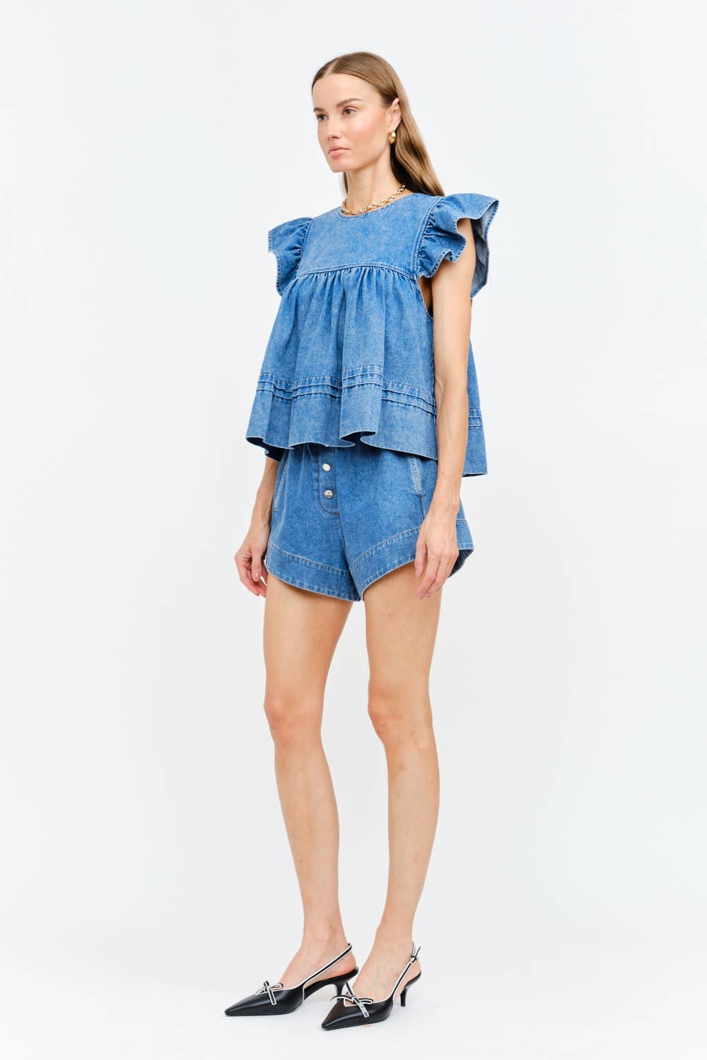 Leah Denim Top