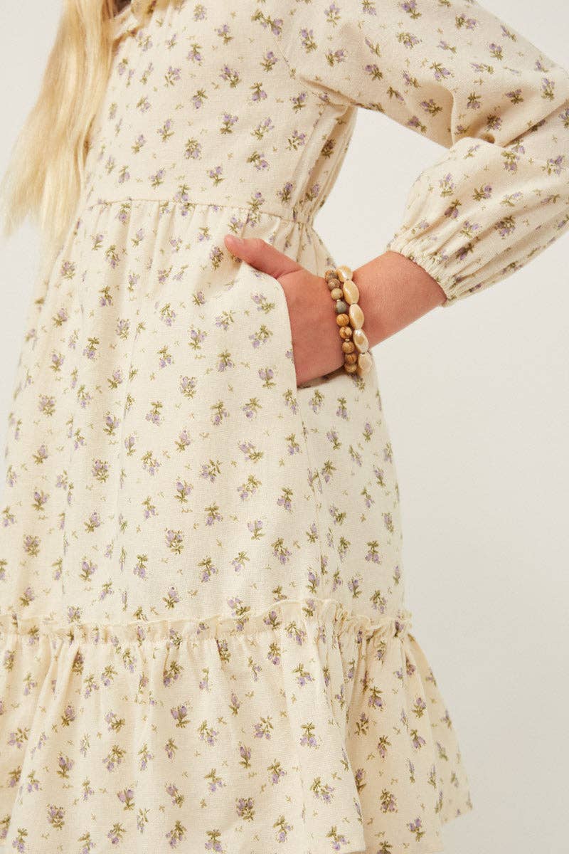 Girls Textured Floral Dress