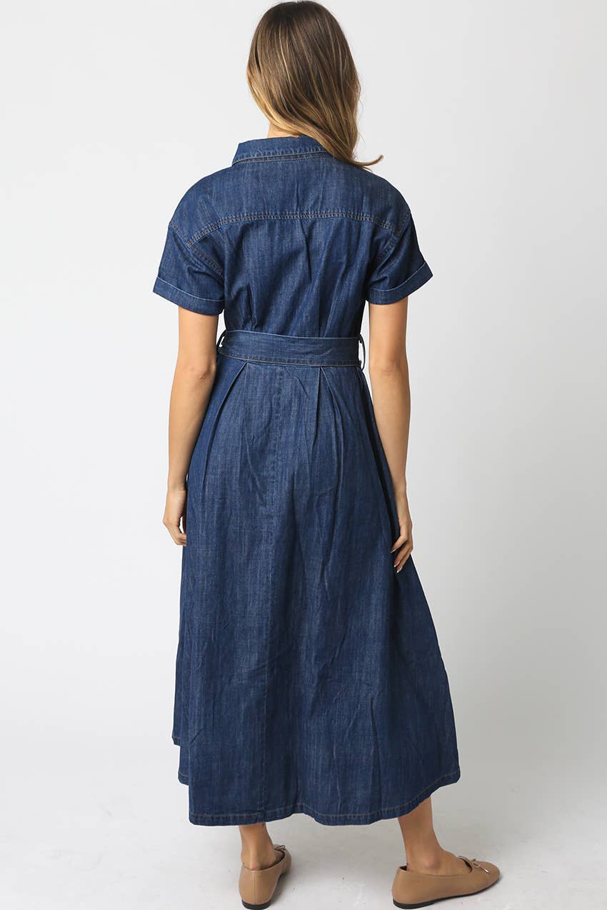 Gracie Denim Belt Dress