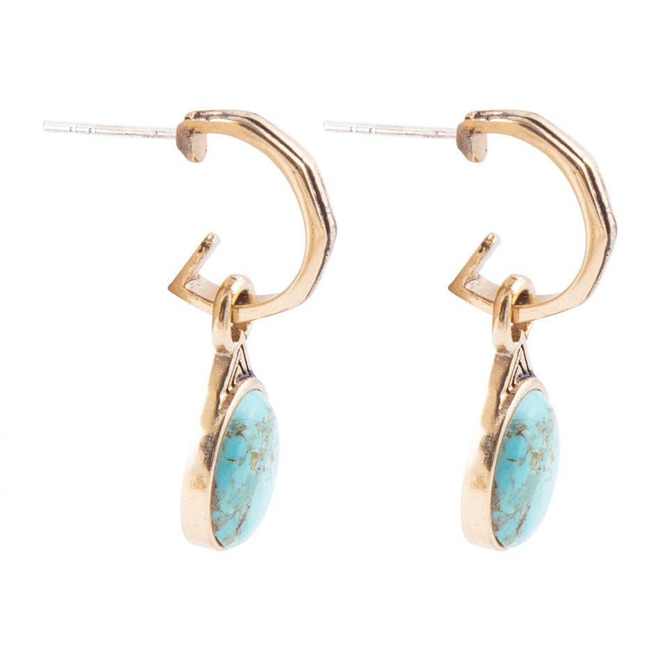 Nova Half Hoop Turquoise and Bronze Earrings
