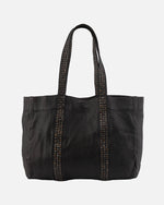 Black tote bag with handle black tote bag Piet Studded Leather Tote everyday wear bag boltranchstore.com 