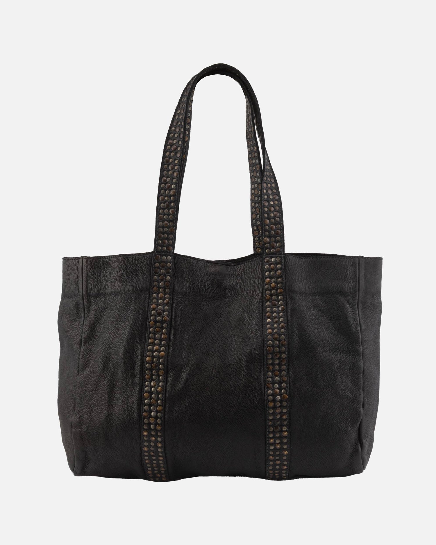 Black tote bag with handle black tote bag Piet Studded Leather Tote everyday wear bag boltranchstore.com 