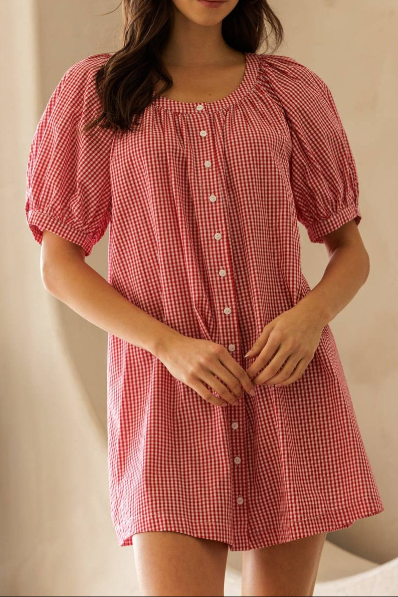 Danny dress shop at bolt ranch store doen dupe gingham mini dress boltranchstore.com womens red gingham mini dress free shipping summer western fashion