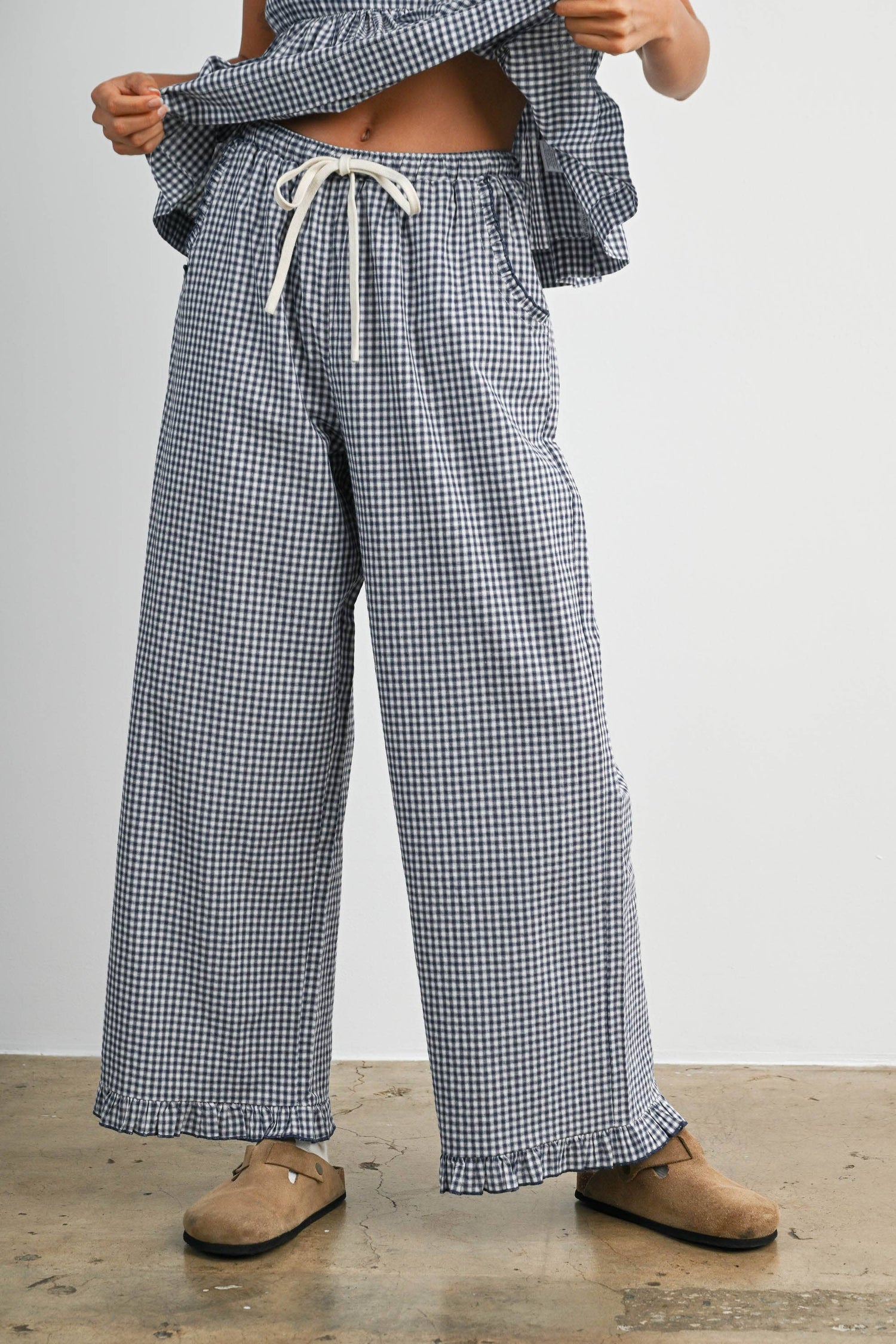 Gingham Ruffle Pants