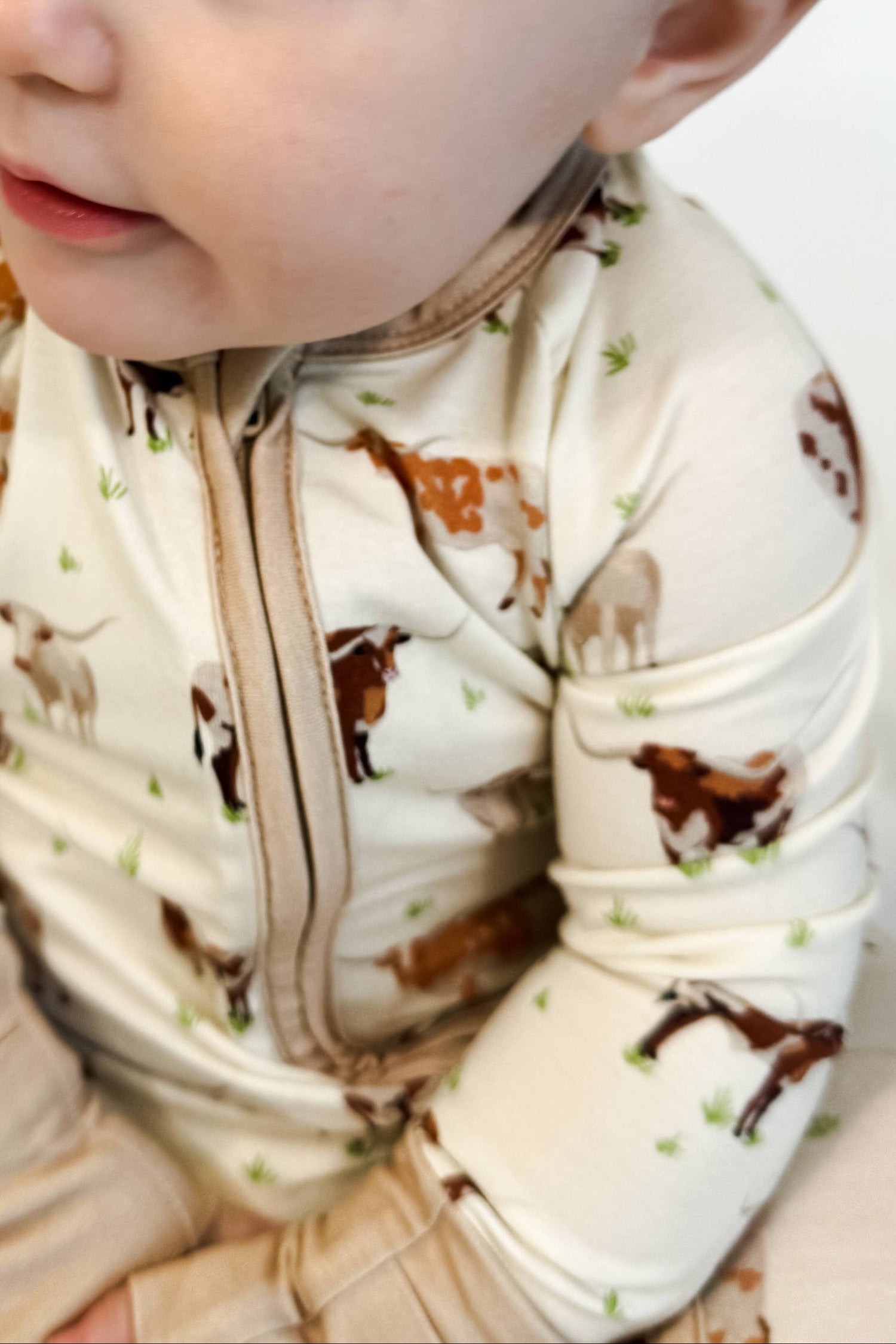 Longhorn Cows Convertible Zip Pajamas