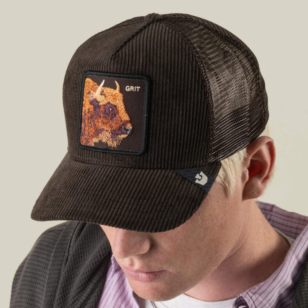 Goorin Bros Corduroy Grit rugged cap for ranch work and rodeo weekends in Kamas Utah